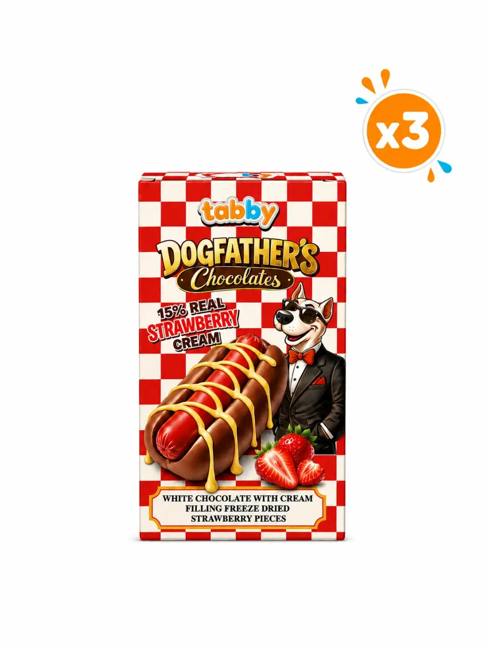 Tabby Dog Fathers Hotdog cioccolato 40g x3 fragola