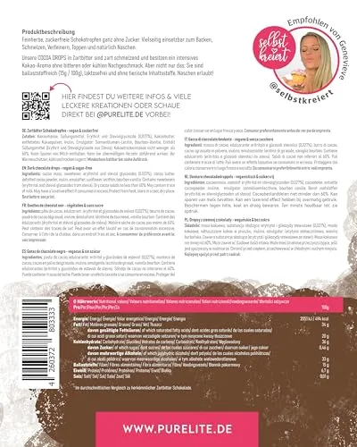 Purelite Cocoa Drops gocce cioccolato fondente 450 g