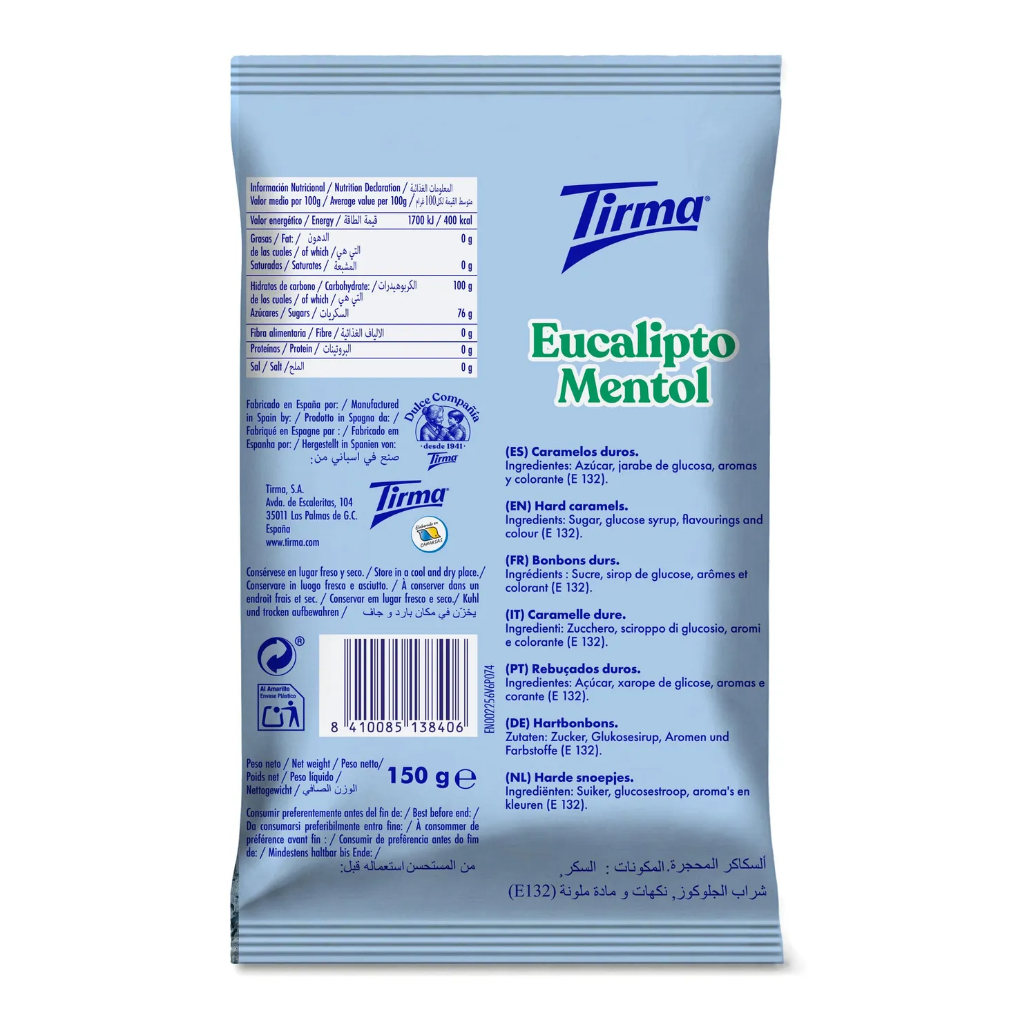 Tirma Eucalipto e Mentolo caramelle 150g balsamiche