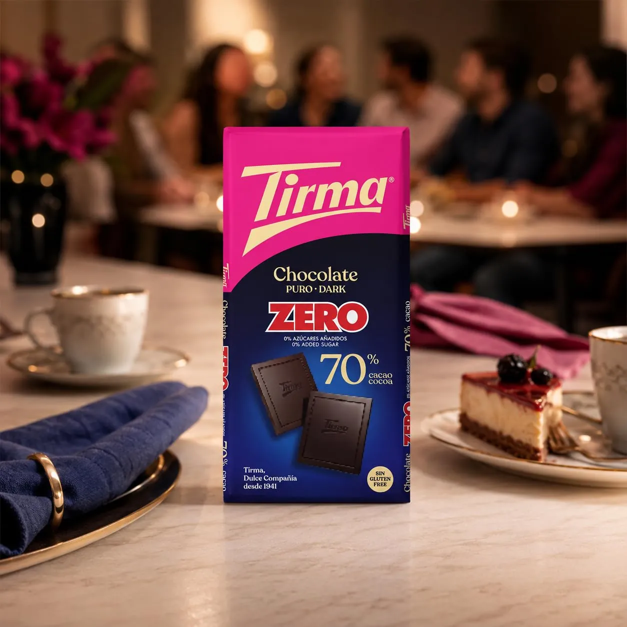 Tirma Zero Cioccolato Fondente 70% 125 g Senza Zuccheri