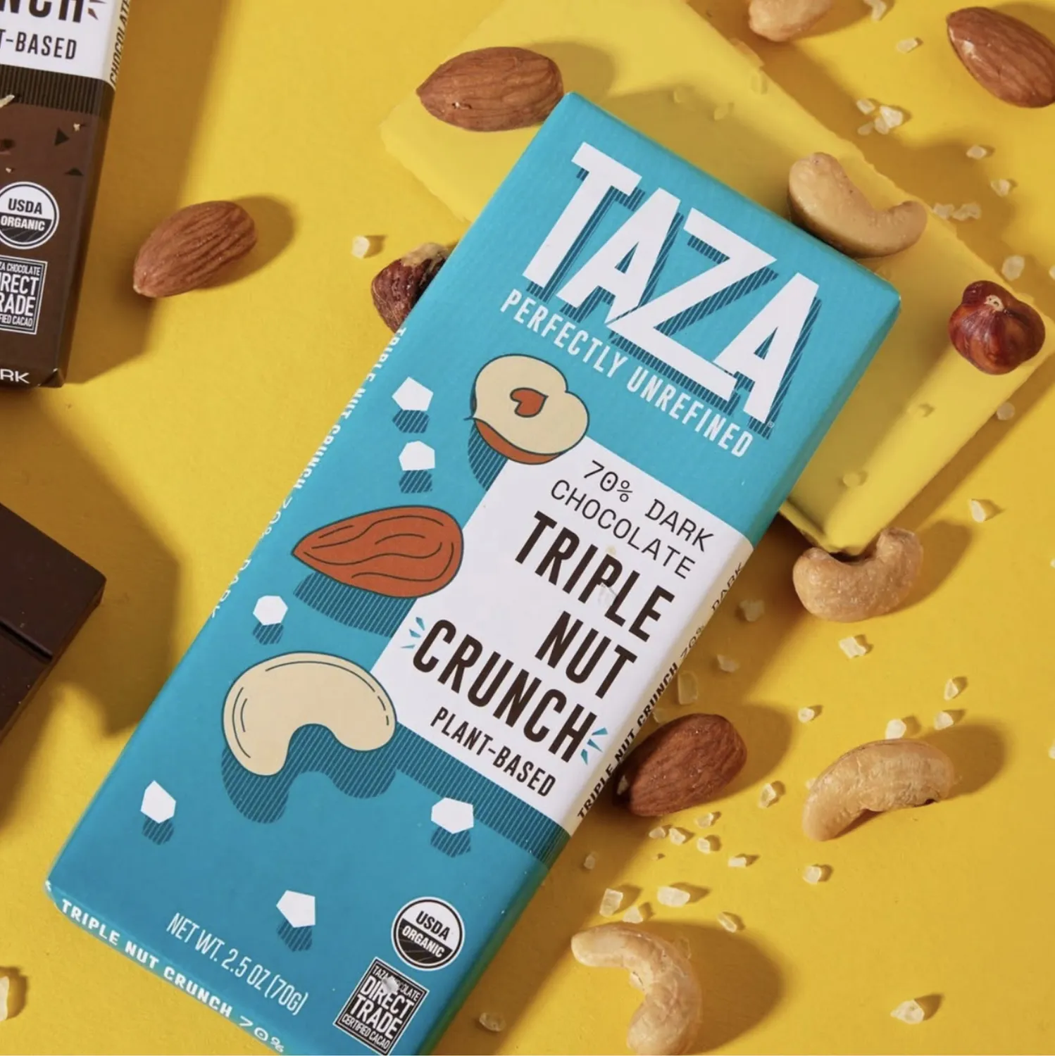 Taza Triple Nut Crunch barretta fondente 70% 71g