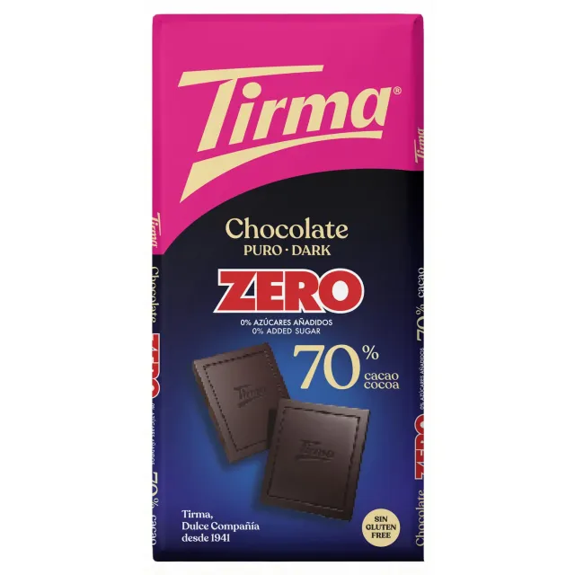 Tirma Zero Cioccolato Fondente 70% 125 g Senza Zuccheri