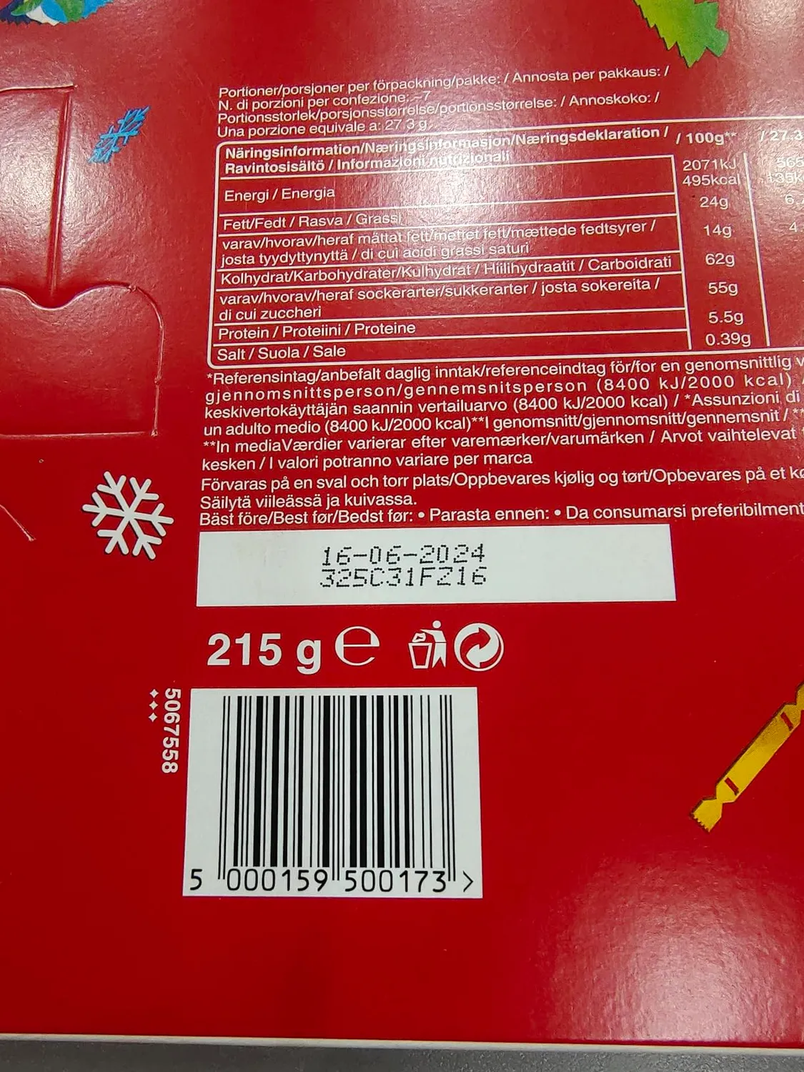 Mars Celebrations Calendario Avvento Cioccolato 215 g