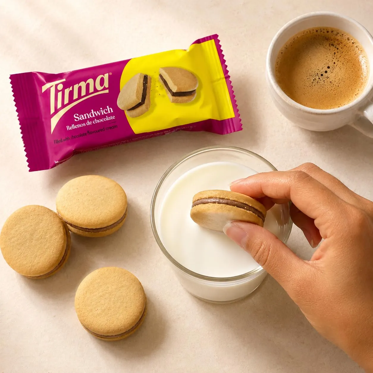 Tirma Sandwich biscotti ripieni cioccolato 180 g 4 bustine
