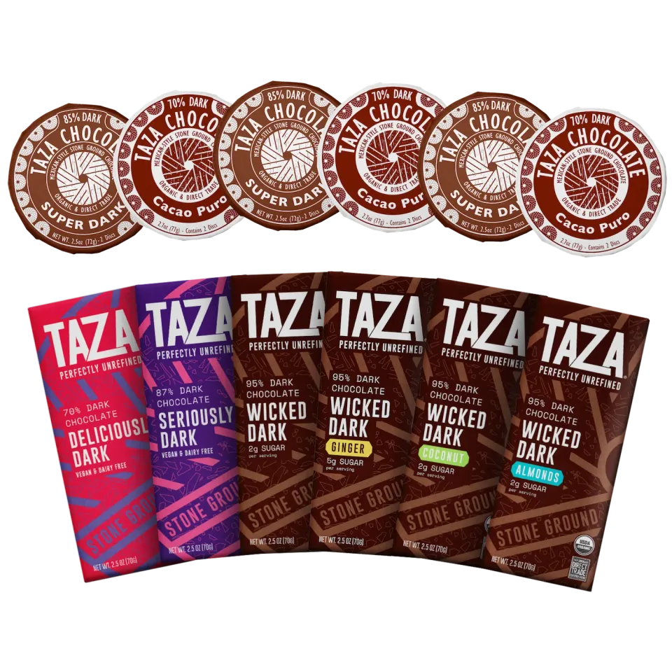 Taza Boldest Dark Gift Box cioccolato fondente 12 pezzi 70-95%