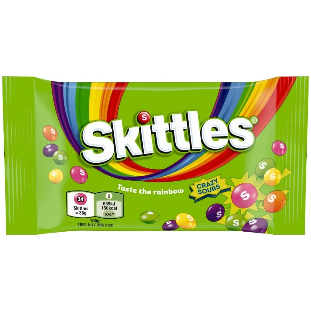 Mars Skittles Crazy Sours Caramelle 14x38g gusto aspro