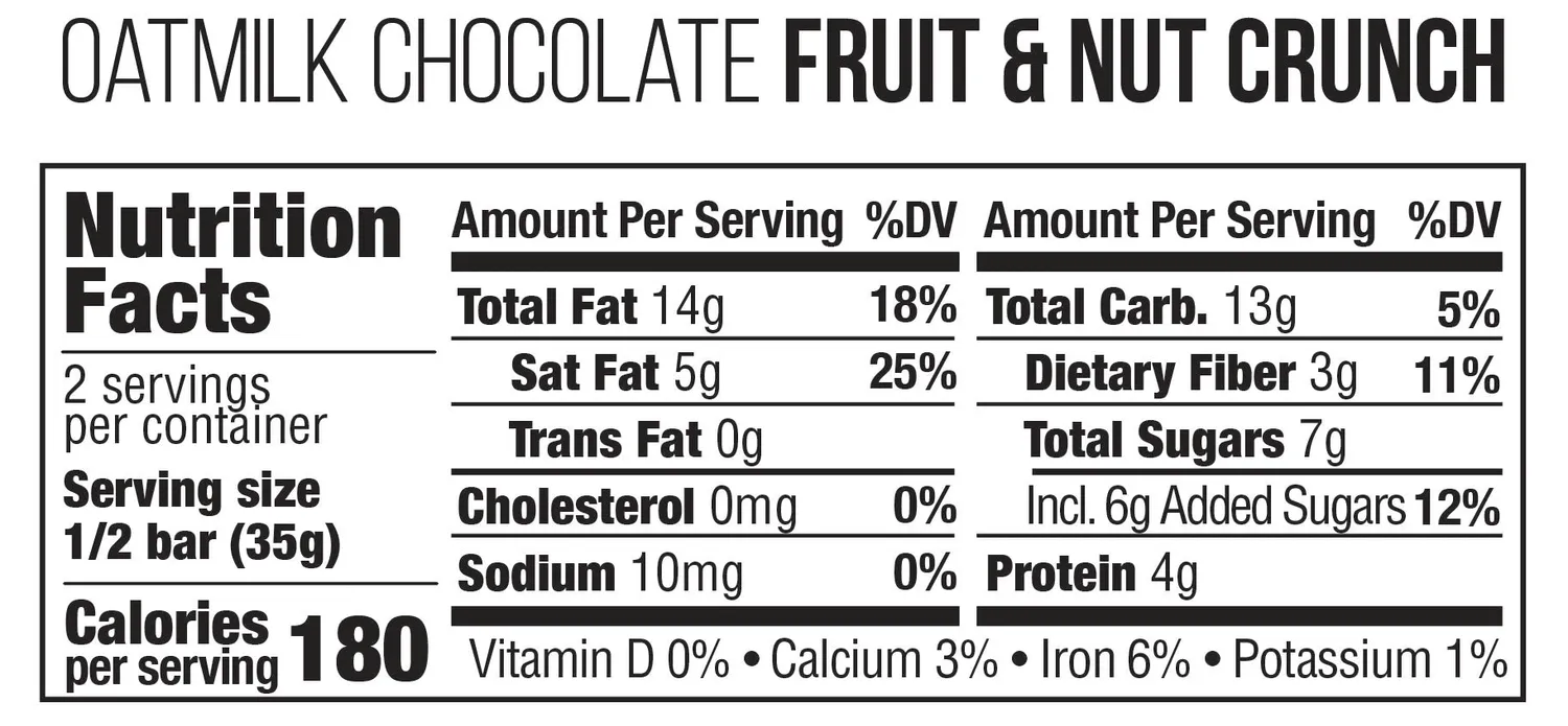 Taza Oat Milk Fruit Nut Crunch barretta avena 2.5 oz