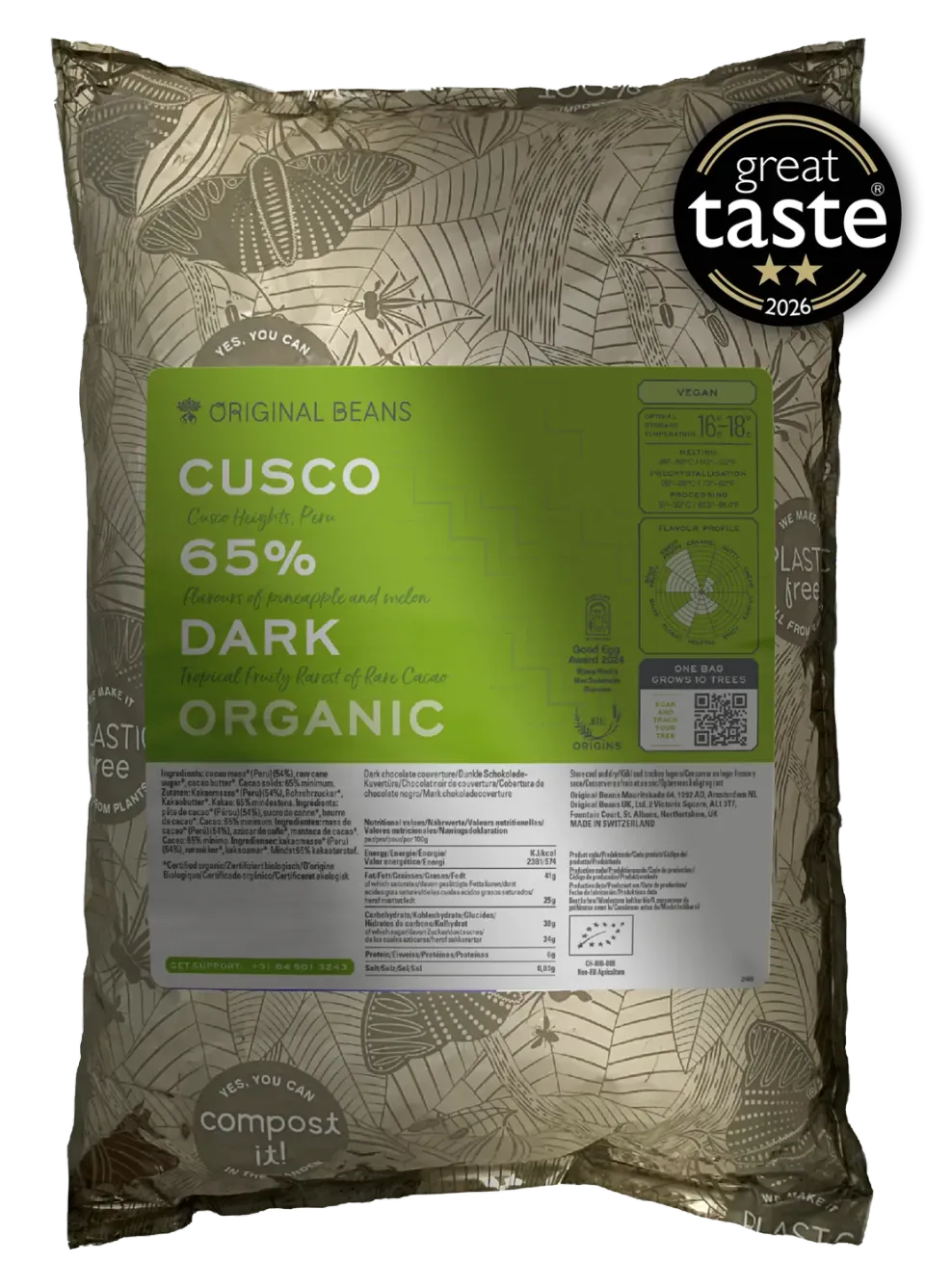 Original Beans Cusco 65% copertura fondente Chuncho Perù