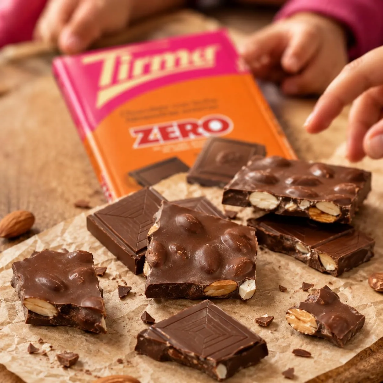 Tirma Zero Cioccolato al Latte Mandorle 125 g Senza Zuccheri