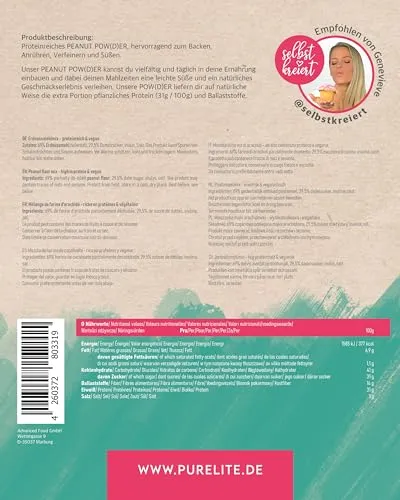 PURELITE Peanut Powder farina di arachidi 450g proteica