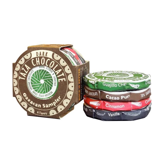 Taza Oaxacan Sampler dischi cioccolato fondente 4 pezzi