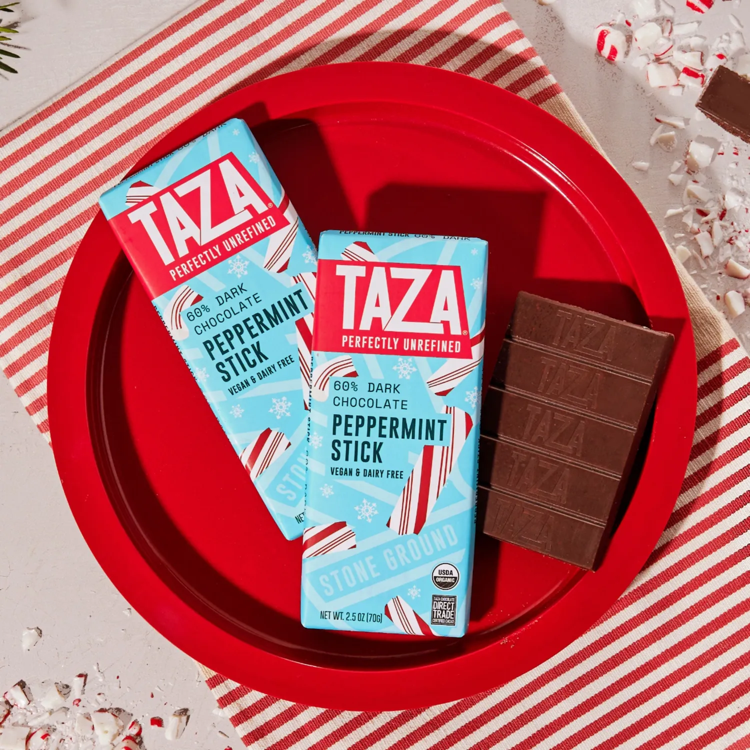 Taza Peppermint Stick 60% tavoletta fondente menta 70 g