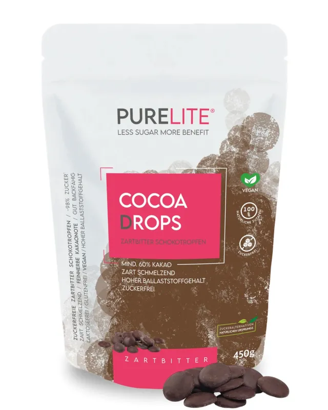 Purelite Cocoa Drops gocce cioccolato fondente 450 g