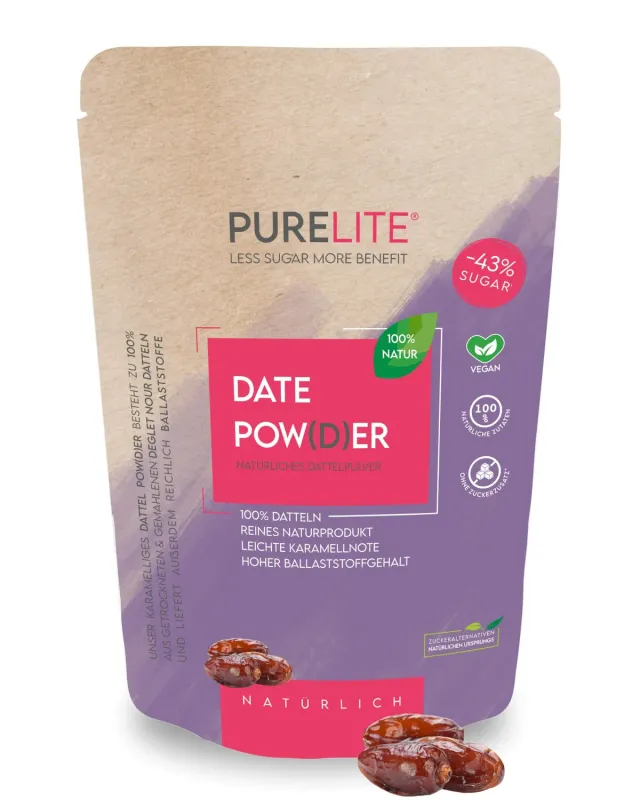 PURELITE Date Powder zucchero di datteri 450g con fibre