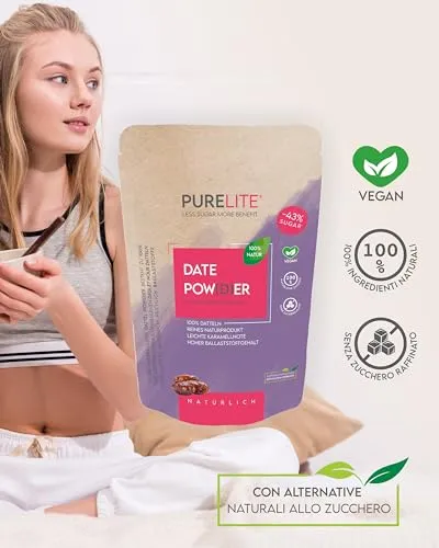 PURELITE Date Powder zucchero di datteri 450g con fibre