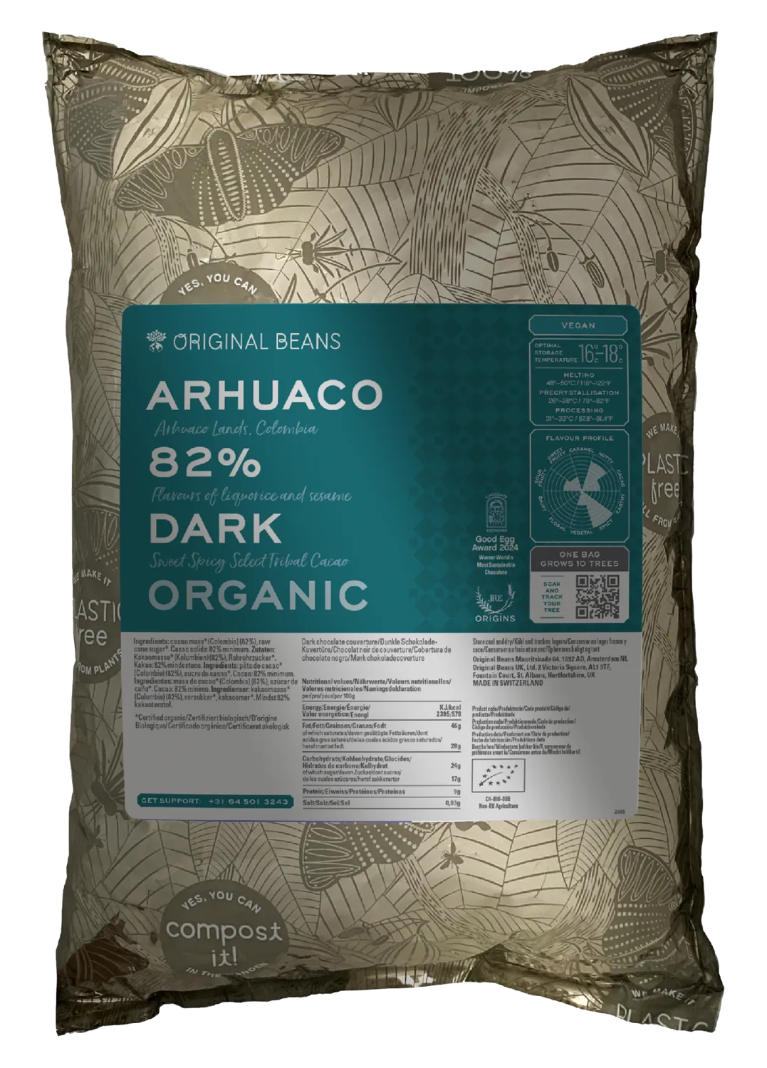 Original Beans Arhuaco 82% tavoletta fondente 70g vegana