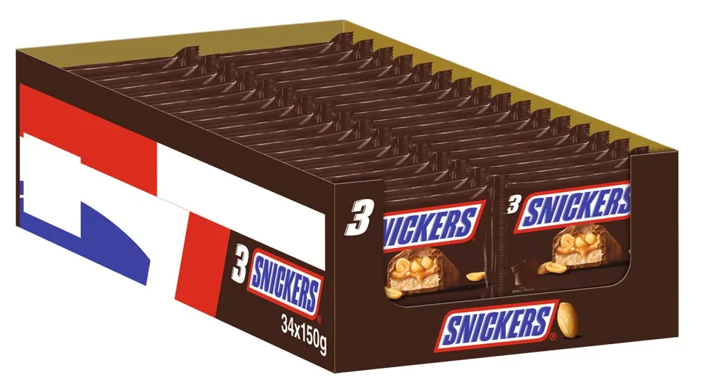 Mars Snickers barrette cioccolato 34x150 g arachidi