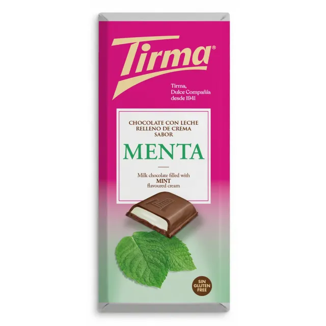 Tirma tavoletta cioccolato 110g latte ripiena menta