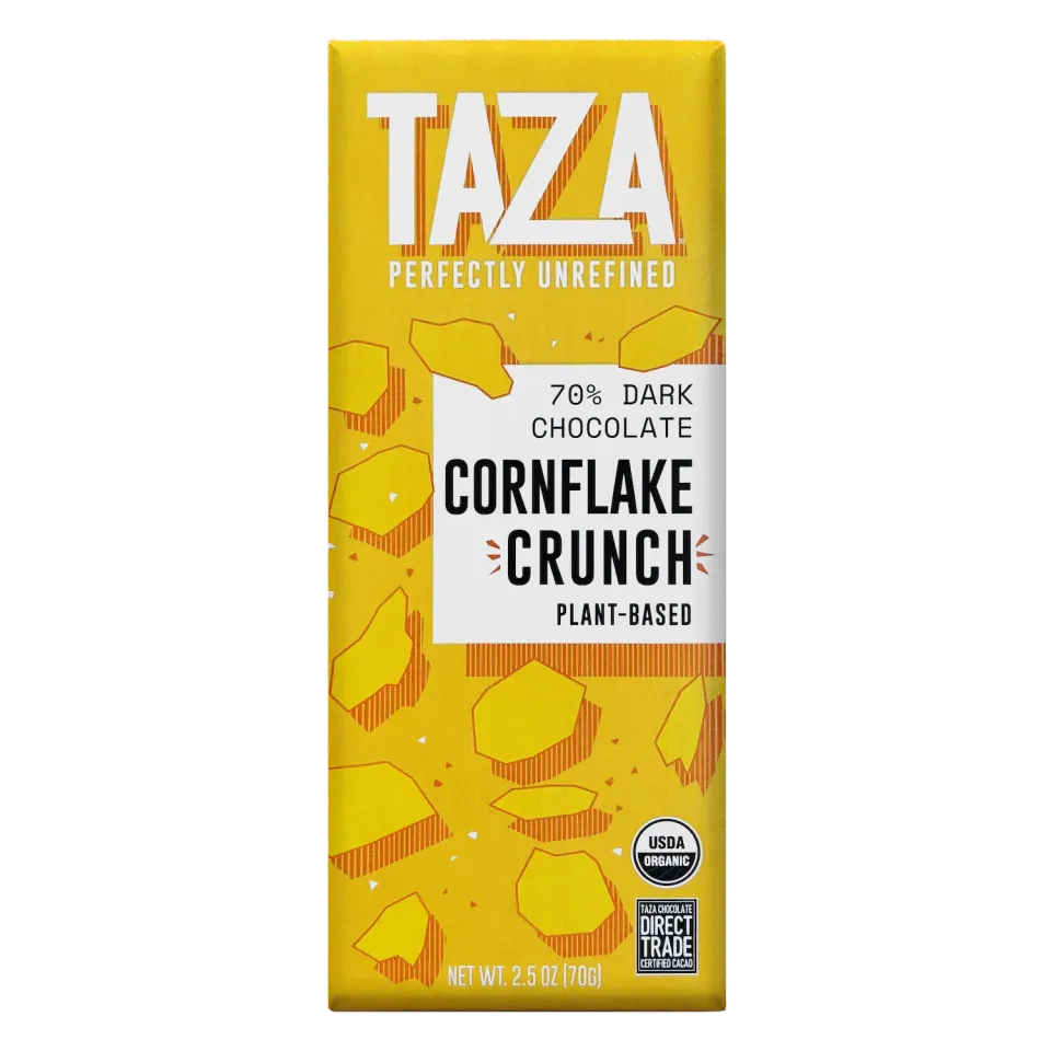 Taza Cornflake Crunch barretta cioccolato fondente 70% sale 71 g