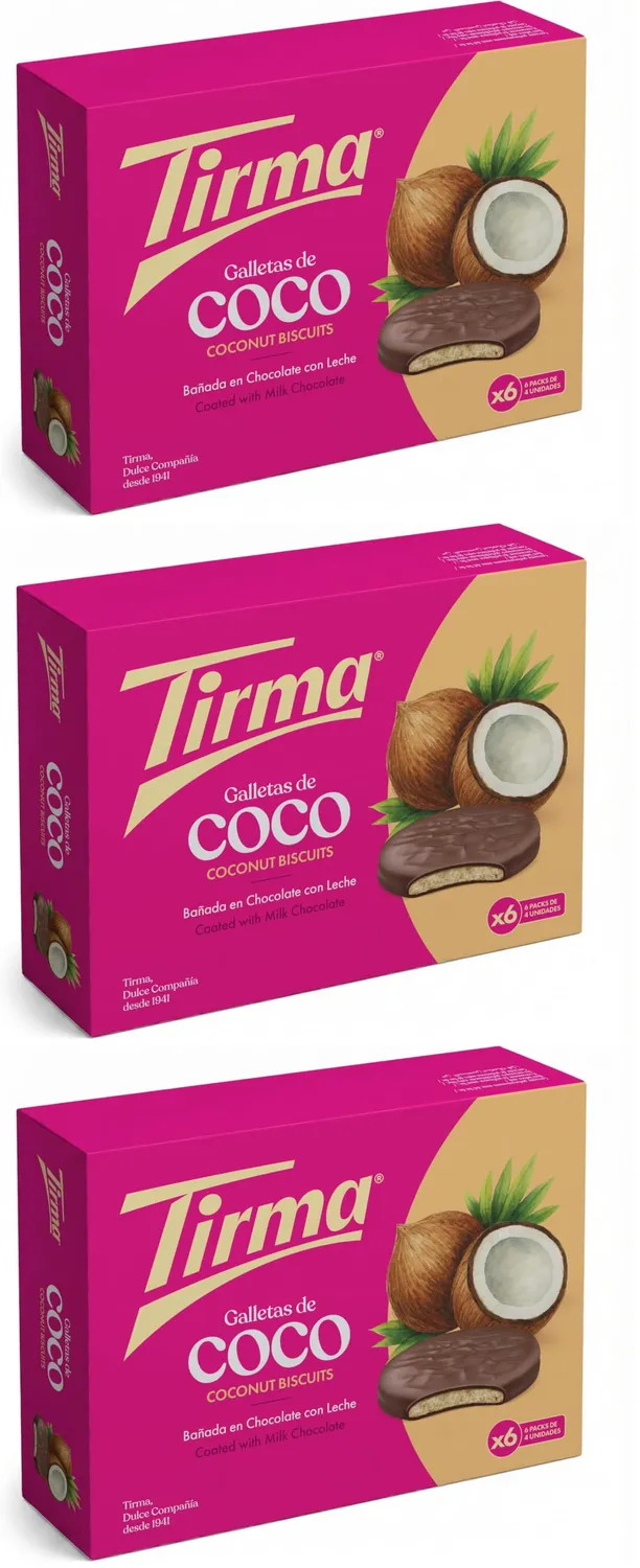 Tirma Biscotti Cocco Cioccolato al Latte 200g 6x4 pezzi