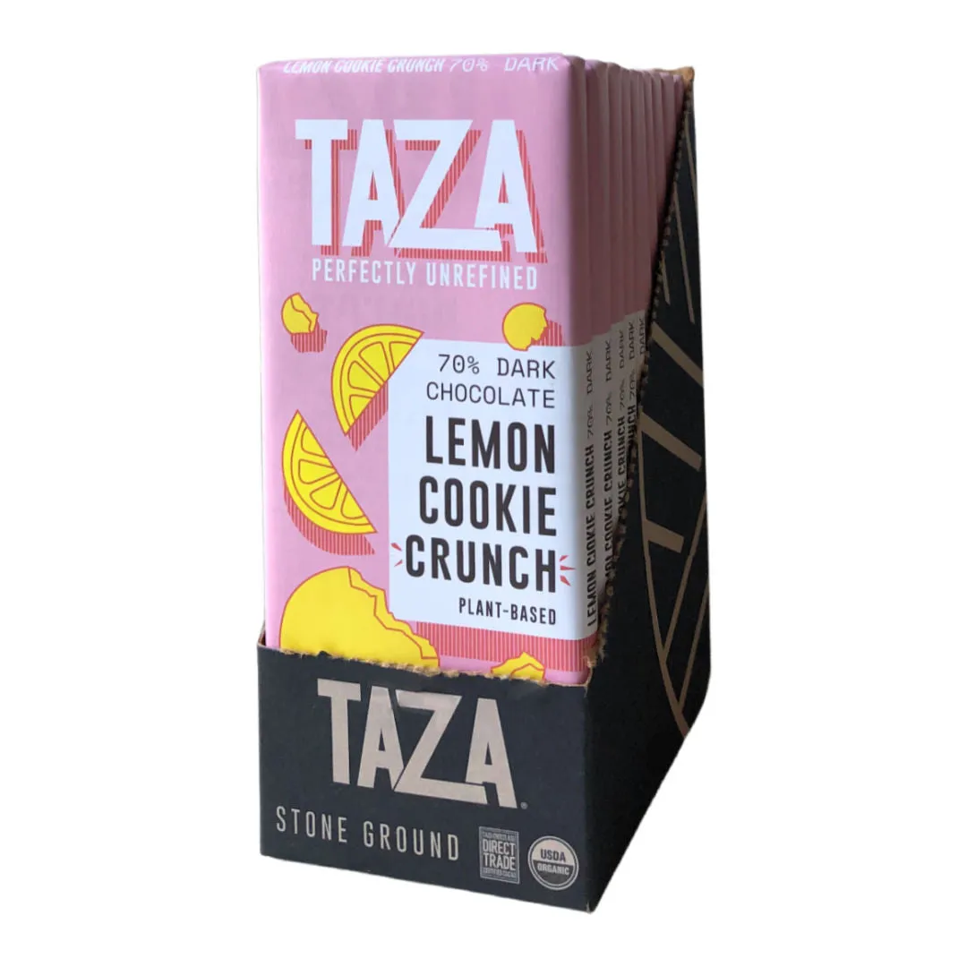 Taza Lemon Cookie Crunch barretta cioccolato fondente 70% 71 g