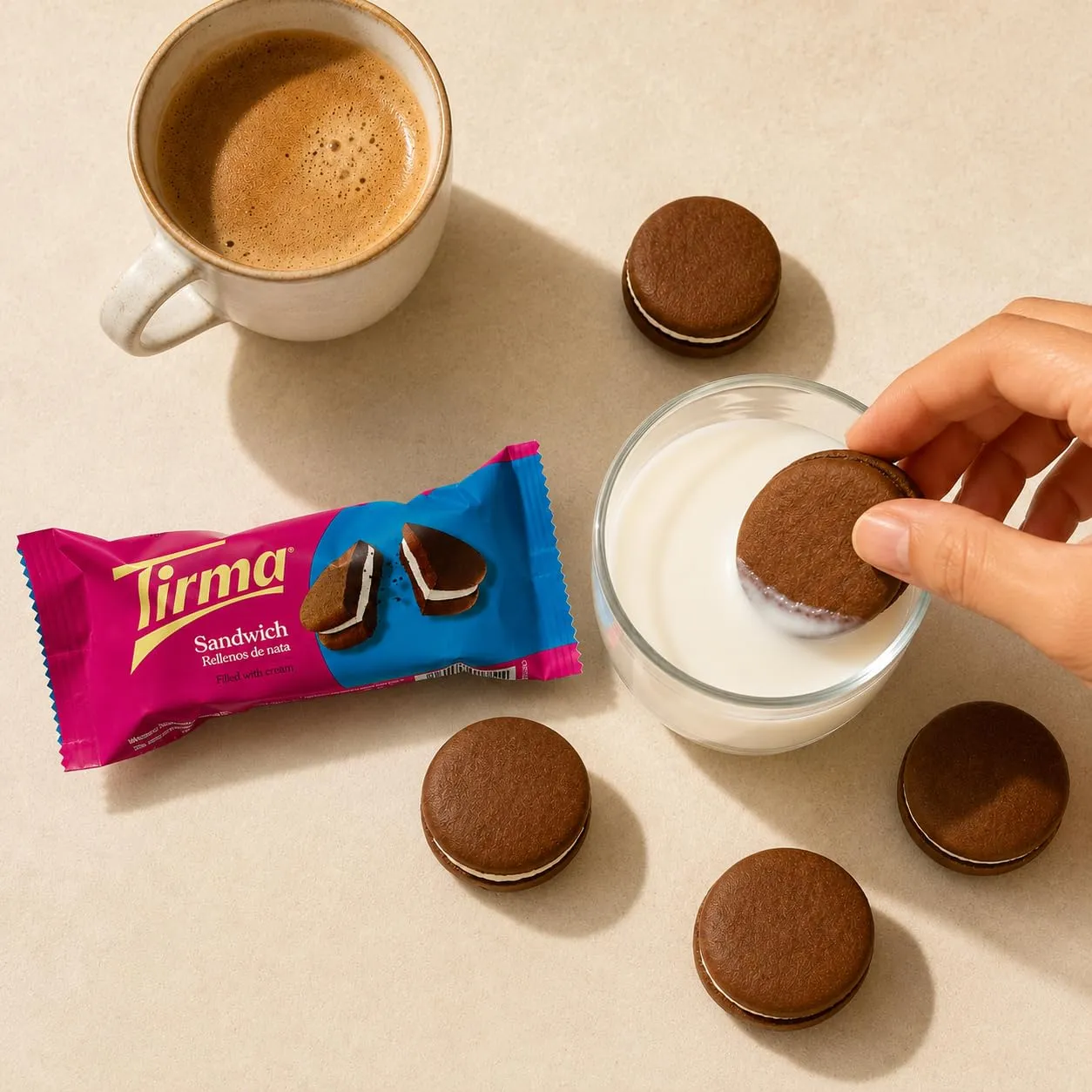 Tirma Sandwich biscotti ripieni crema 180 g 4 monoporzioni