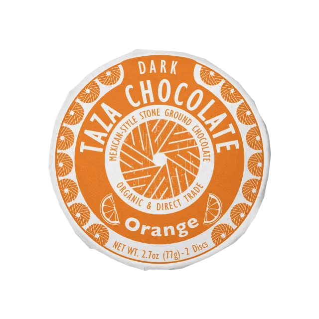 Taza Orange disco cioccolato fondente 50% 76 g arancia