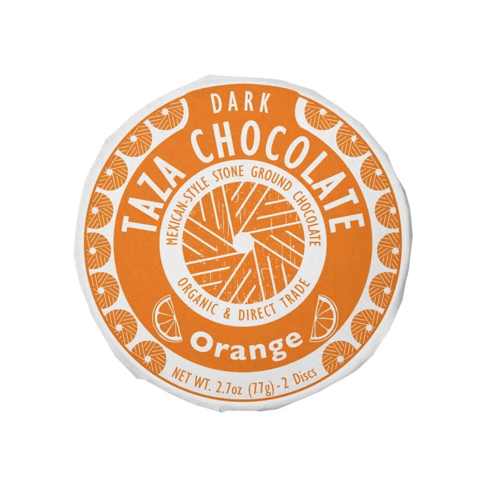 Taza Orange disco cioccolato fondente 50% 76 g arancia
