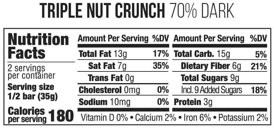 Taza Triple Nut Crunch barretta fondente 70% 71g