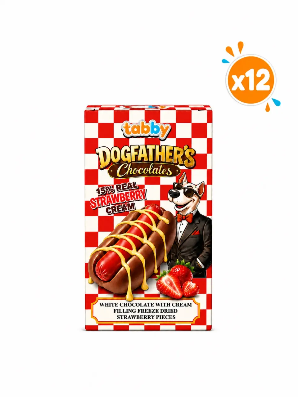 Tabby Dog Fathers Hotdog cioccolato 40g x12 fragola