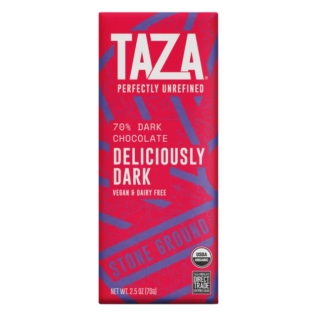 Taza Deliciously Dark 70% tavoletta fondente 70 g macinata a pietra