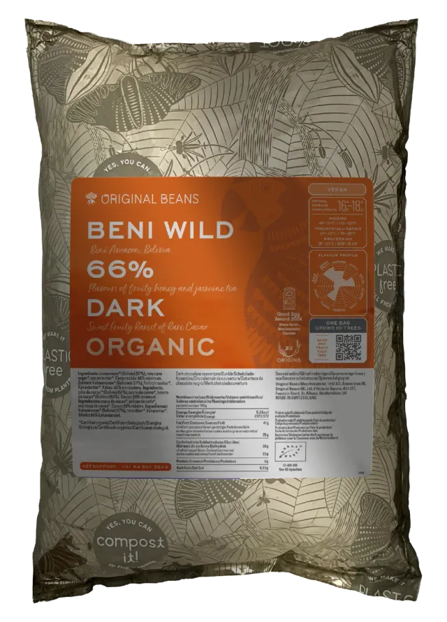 Original Beans Beni Wild 66% tavoletta fondente 70g miele