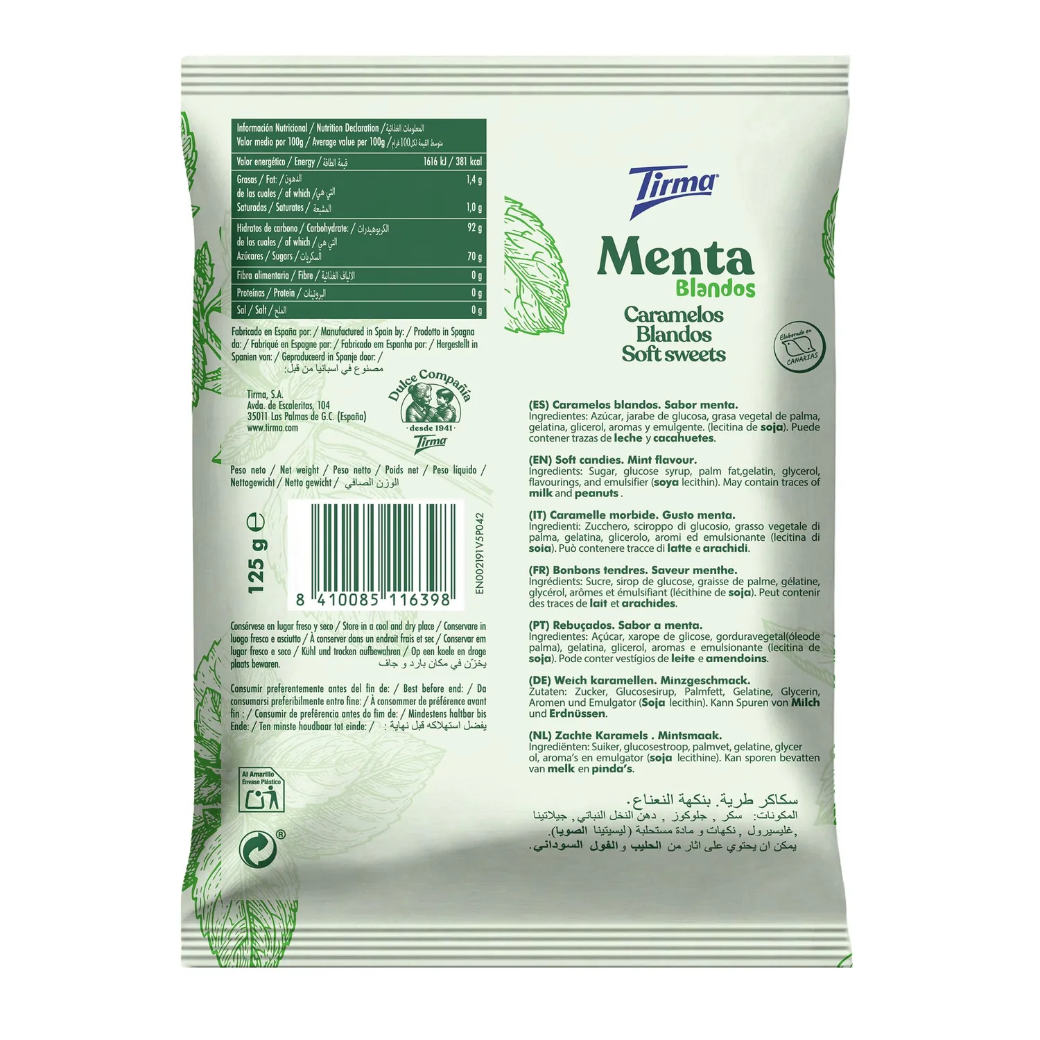 Tirma caramelle morbide 125g alla menta senza glutine
