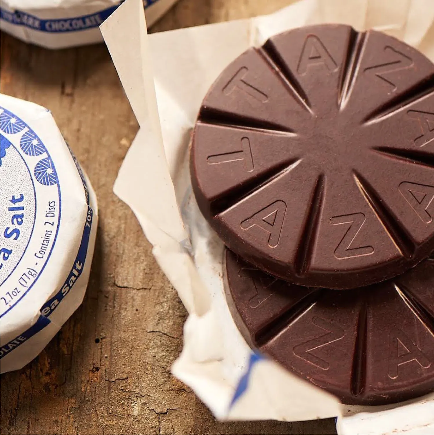 Taza Sea Salt dischi cioccolato fondente 70% 2 dischi
