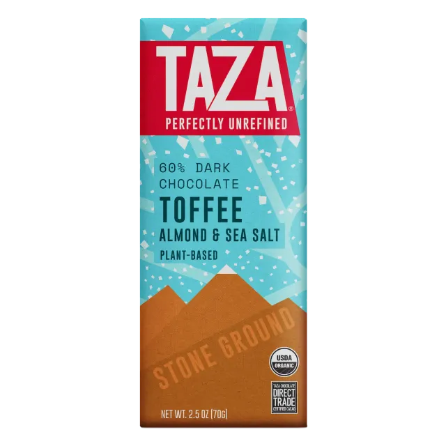 Taza Holiday Toffee barretta fondente mandorle sale 71g