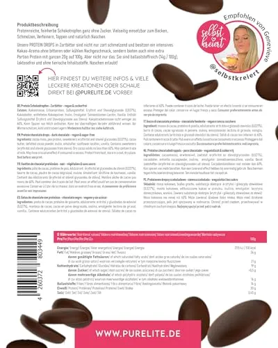 PURELITE Protein Drops gocce fondente 60% 450 g vegano