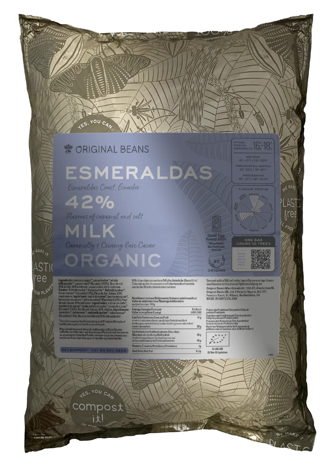 Original Beans Esmeraldas 42% tavoletta latte 70g caramello