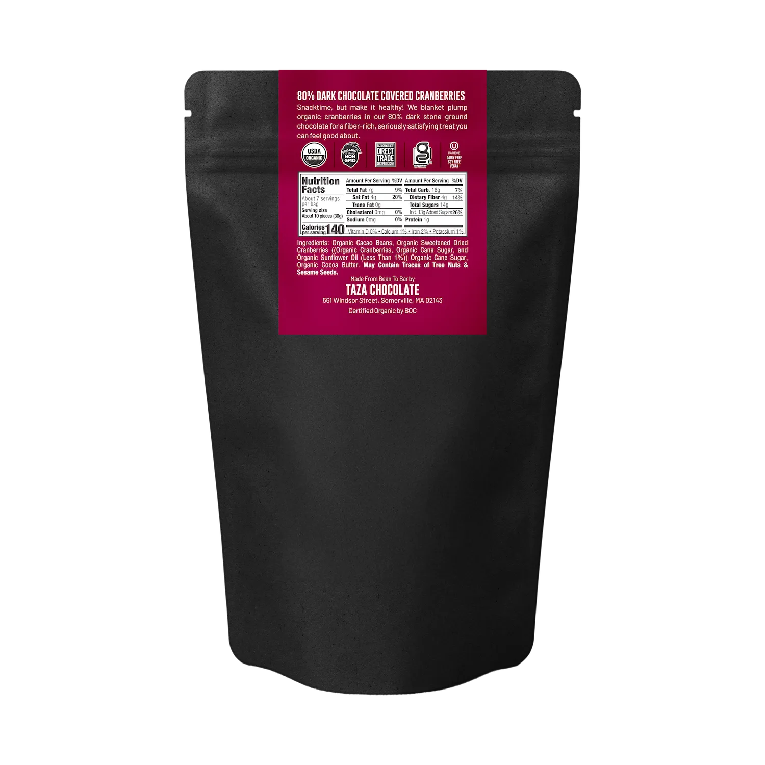 Taza mirtilli snack cioccolato fondente rossi