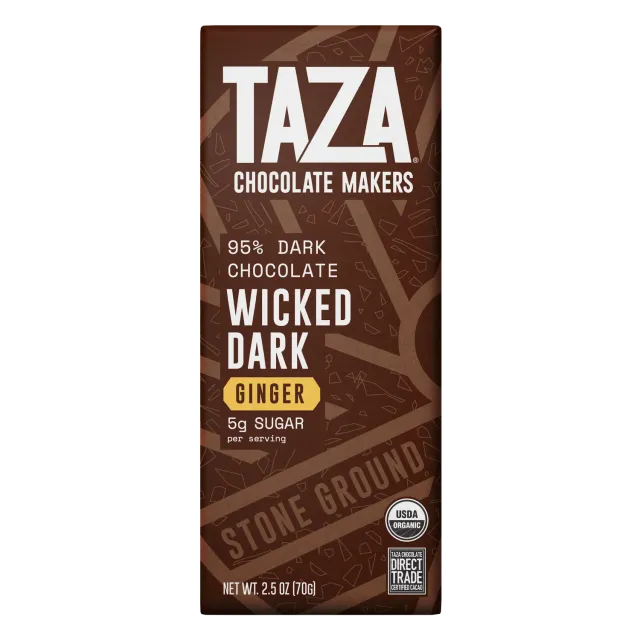 Taza 95% Wicked Dark Ginger tavoletta extra fondente 70 g