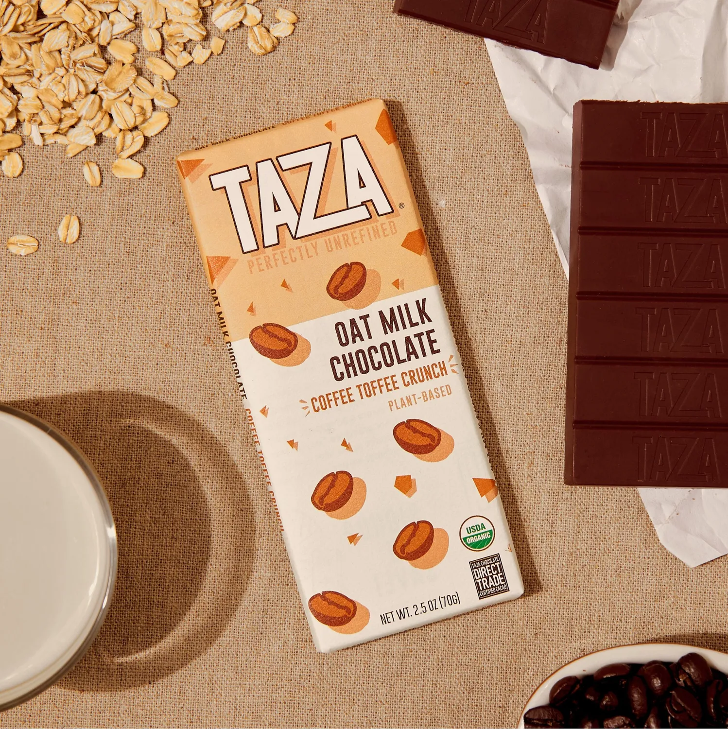 Taza Oat Milk Coffee Toffee barretta cioccolato 70 g