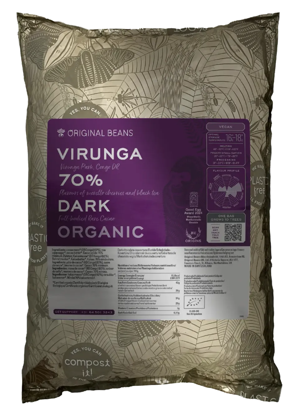 Original Beans Virunga 70% tavoletta fondente 70g amarena