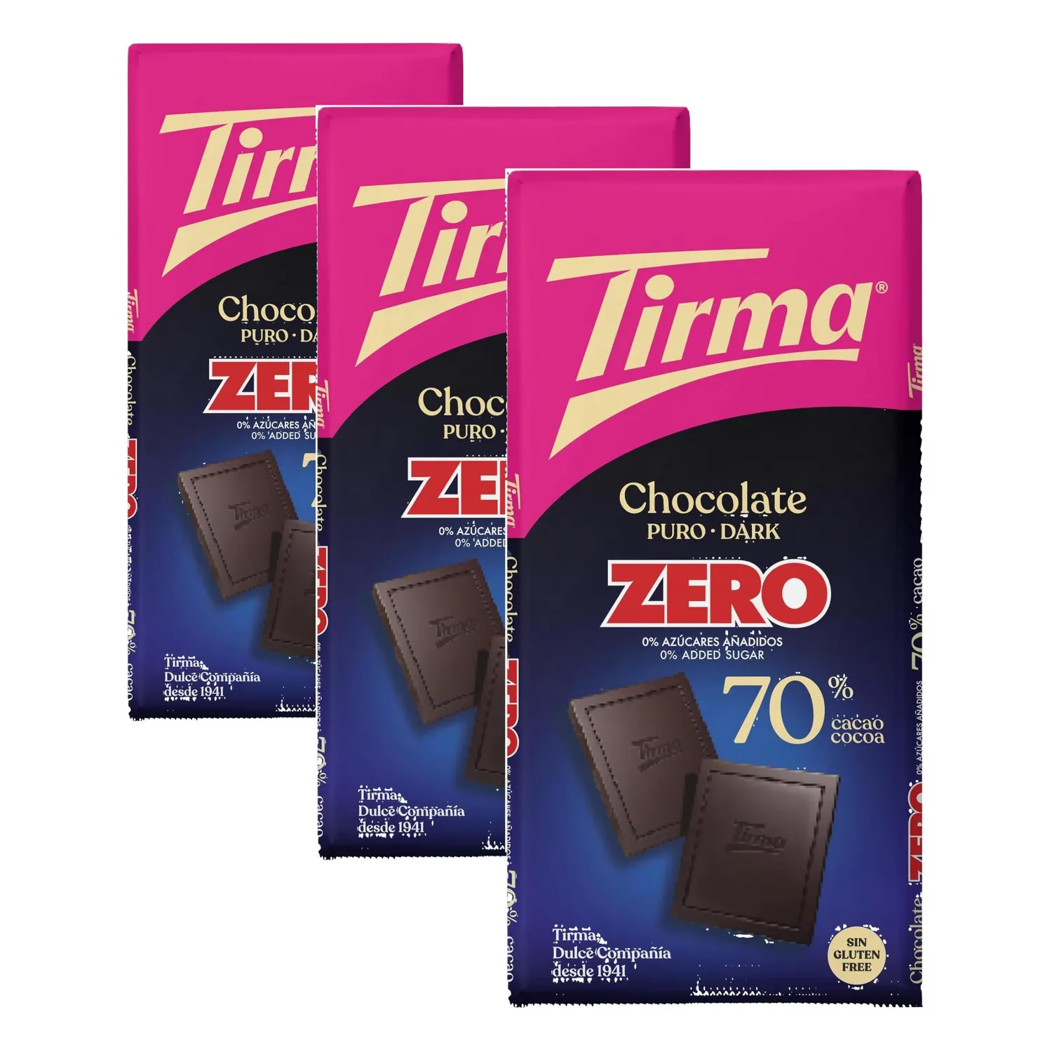 Tirma Zero Cioccolato Fondente 70% 125 g Senza Zuccheri