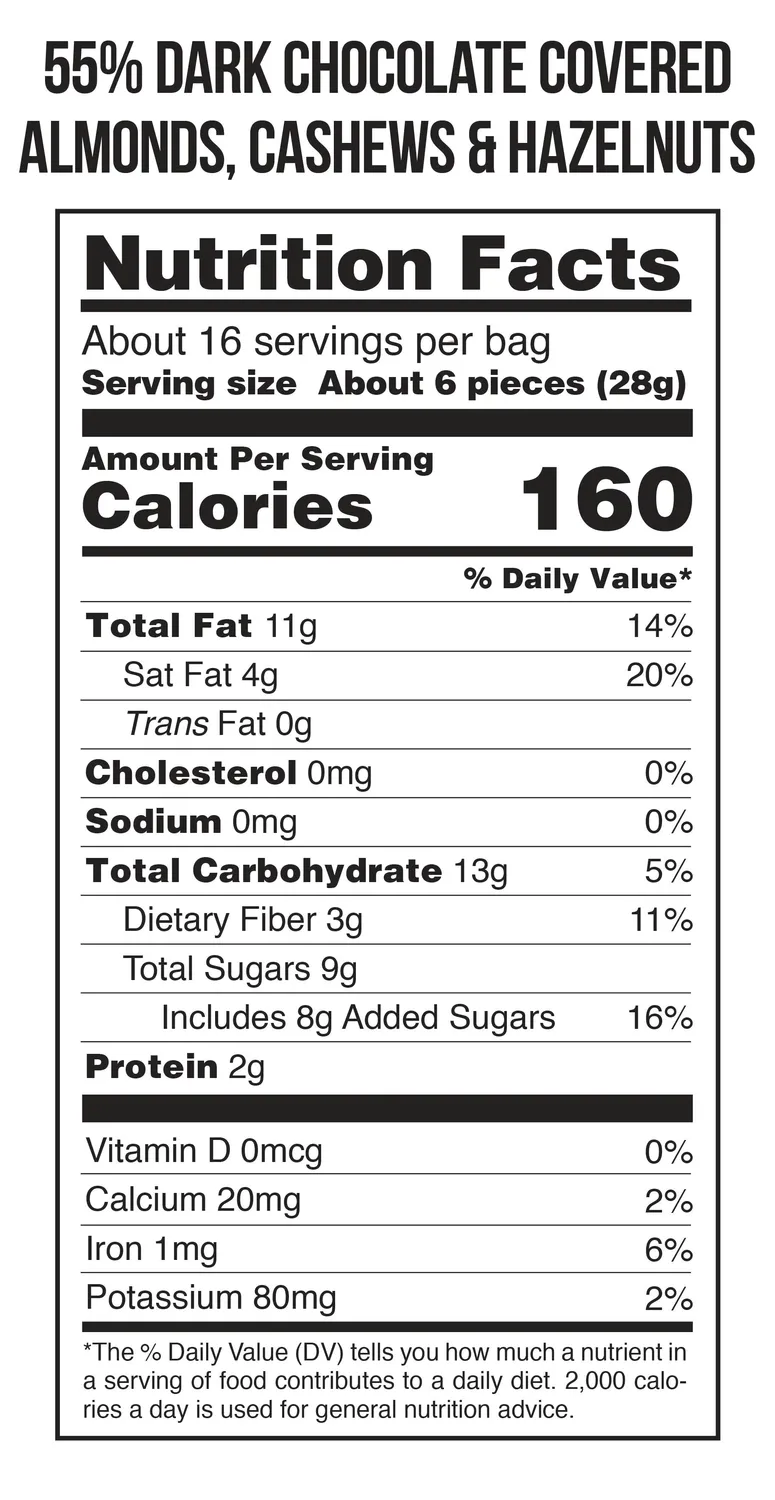 Taza Mixed Nuts snack fondente 55% busta 16 oz