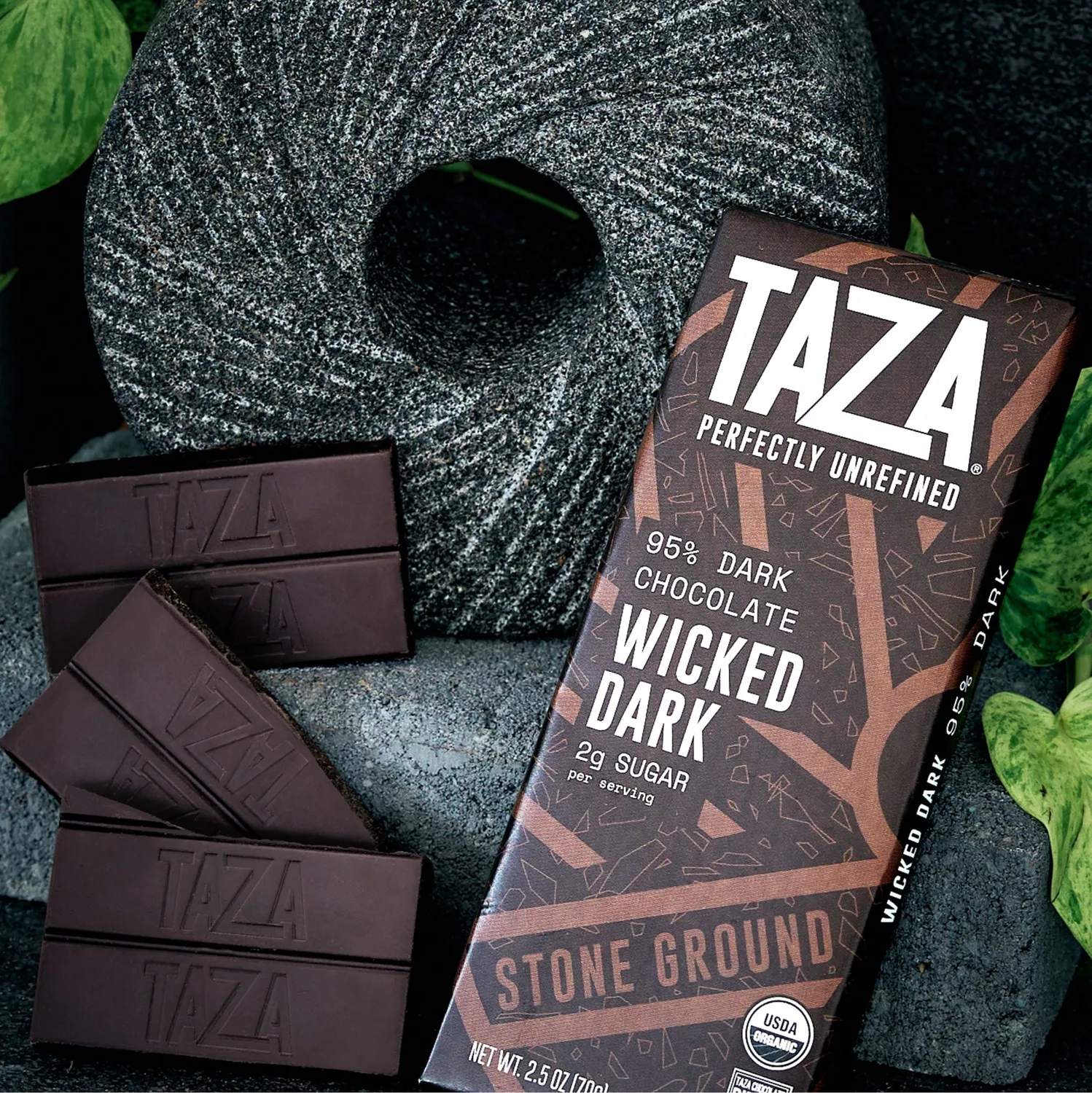 Taza Wicked Dark 95% tavoletta fondente 2,5 oz extra fondente