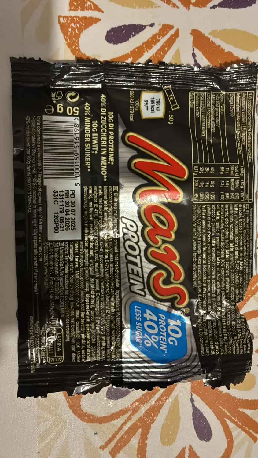 Mars barretta proteica 18x50g caramello torrone cioccolato