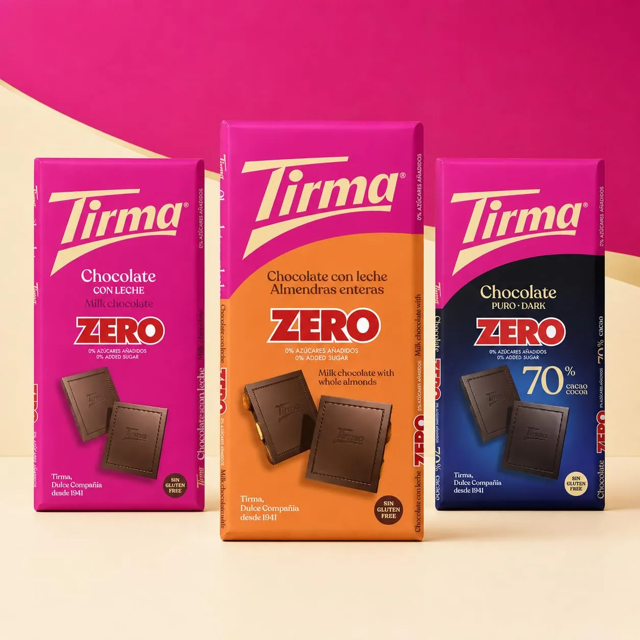 Tirma Zero Cioccolato al Latte Mandorle 125 g Senza Zuccheri