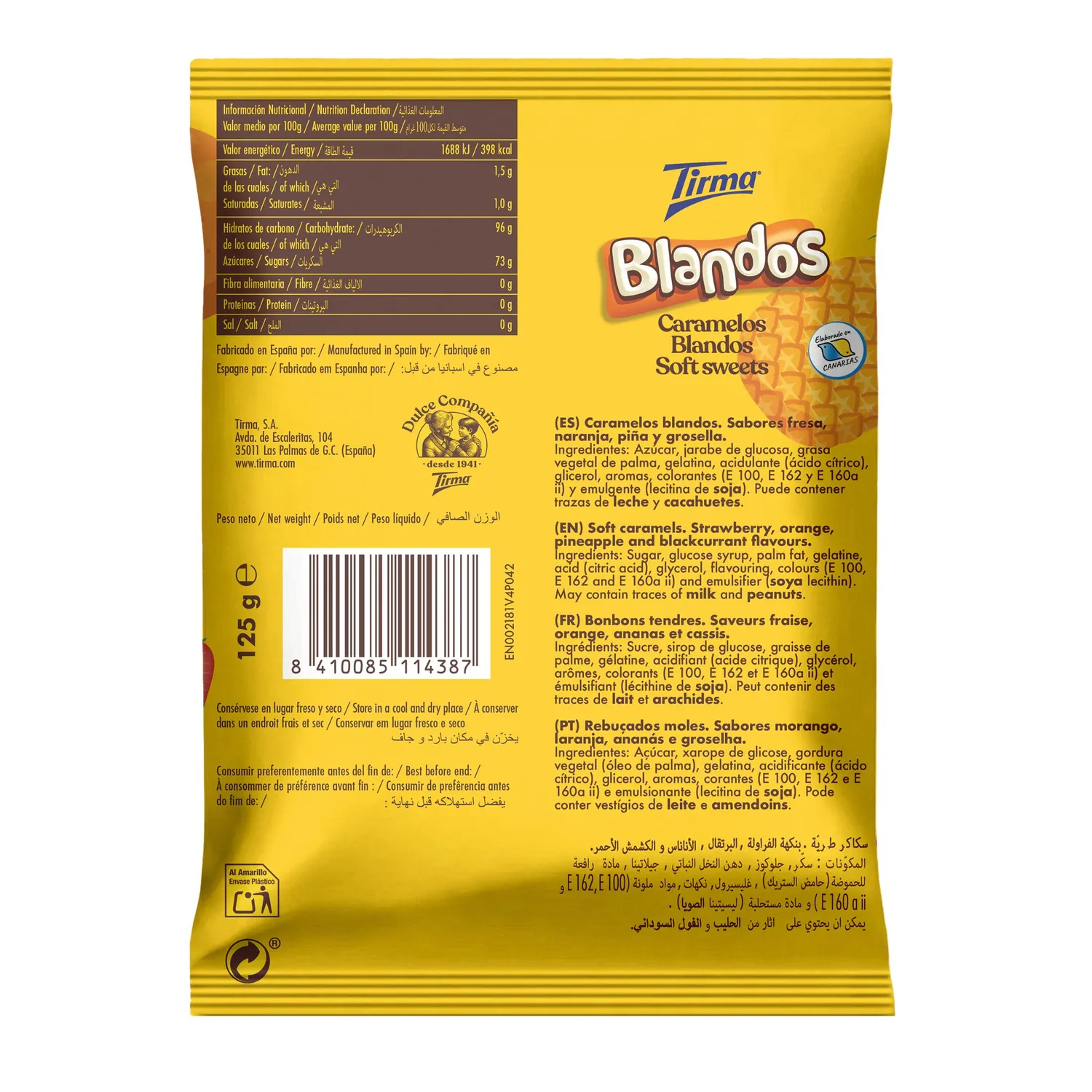Tirma caramelle morbide 125g alla frutta senza glutine