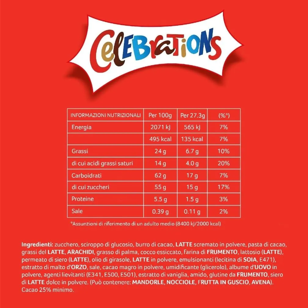 Mars Celebrations Calendario Avvento Cioccolato 215 g