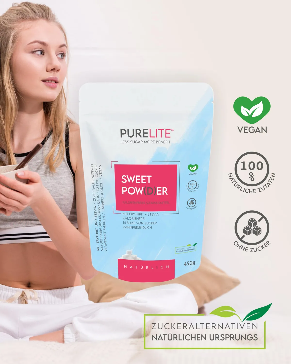 PURELITE Sweet Powder dolcificante 450g zero calorie naturale