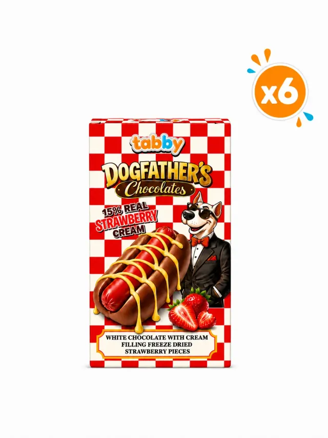 Tabby Dog Fathers Hotdog Strawberry cioccolato 6x40g fragola